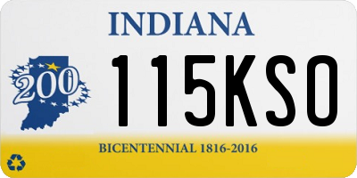 IN license plate 115KSO