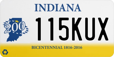 IN license plate 115KUX