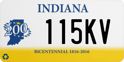 IN license plate 115KV