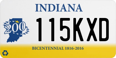 IN license plate 115KXD