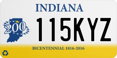 IN license plate 115KYZ
