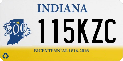IN license plate 115KZC