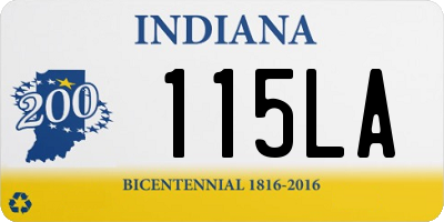 IN license plate 115LA