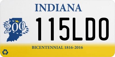 IN license plate 115LDO