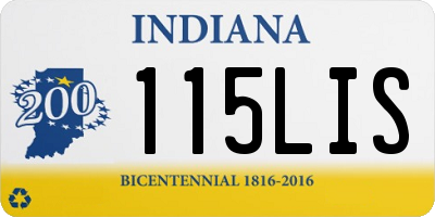 IN license plate 115LIS