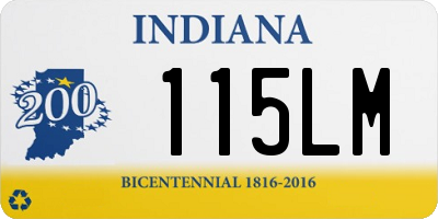 IN license plate 115LM