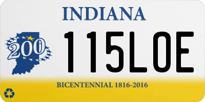 IN license plate 115LOE