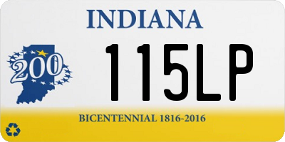 IN license plate 115LP