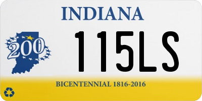 IN license plate 115LS