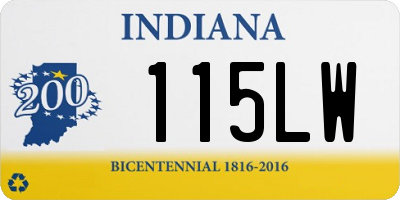 IN license plate 115LW