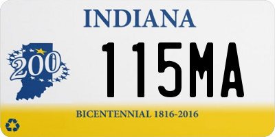 IN license plate 115MA