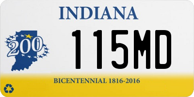 IN license plate 115MD