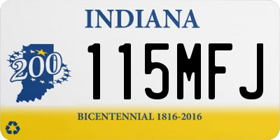 IN license plate 115MFJ