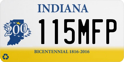 IN license plate 115MFP