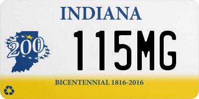 IN license plate 115MG