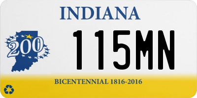 IN license plate 115MN