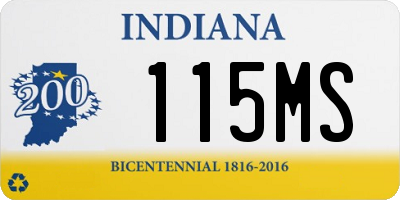 IN license plate 115MS