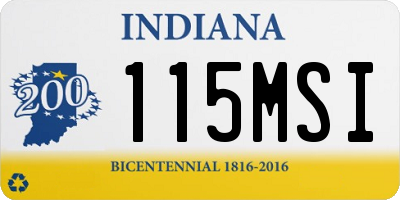 IN license plate 115MSI