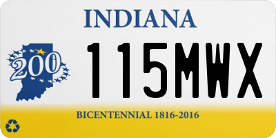 IN license plate 115MWX