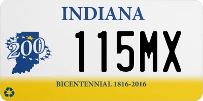 IN license plate 115MX