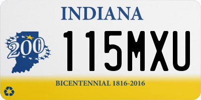 IN license plate 115MXU