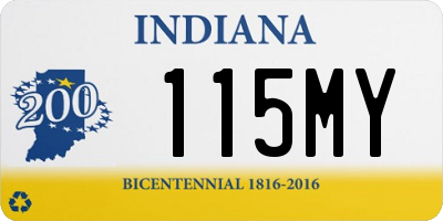 IN license plate 115MY