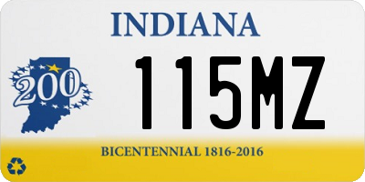 IN license plate 115MZ