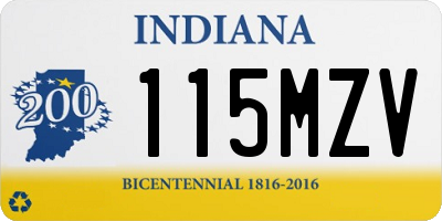 IN license plate 115MZV