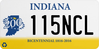 IN license plate 115NCL