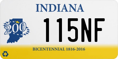 IN license plate 115NF