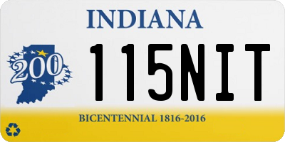 IN license plate 115NIT