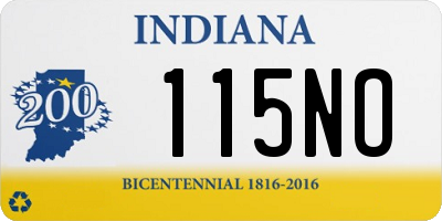 IN license plate 115NO