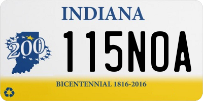 IN license plate 115NOA