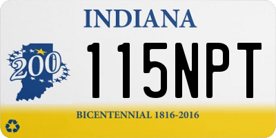 IN license plate 115NPT