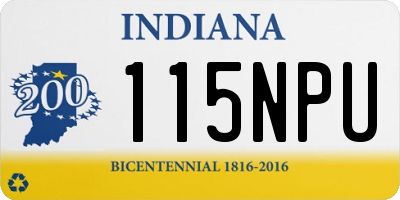 IN license plate 115NPU