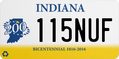 IN license plate 115NUF
