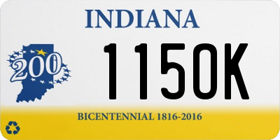 IN license plate 115OK