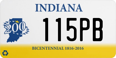 IN license plate 115PB