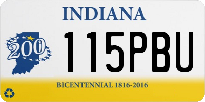 IN license plate 115PBU