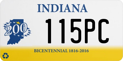 IN license plate 115PC