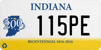 IN license plate 115PE