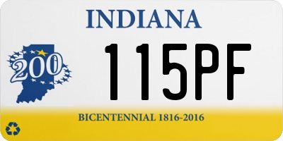 IN license plate 115PF