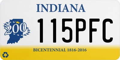 IN license plate 115PFC
