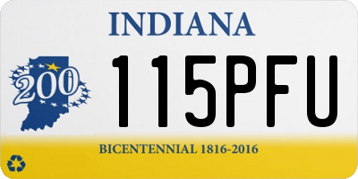 IN license plate 115PFU