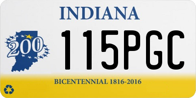 IN license plate 115PGC