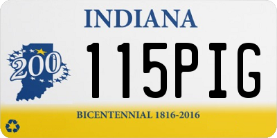 IN license plate 115PIG