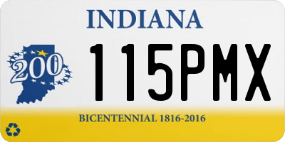 IN license plate 115PMX