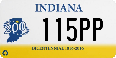 IN license plate 115PP