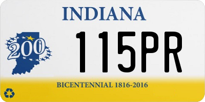 IN license plate 115PR