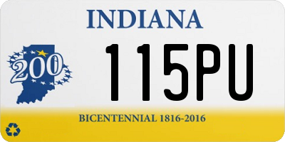IN license plate 115PU